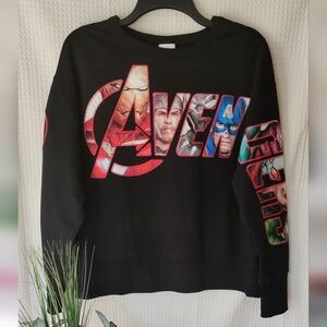 Disney Avengers Black Graphic Sweatshirt Size Medium